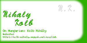 mihaly kolb business card